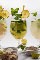 Shikanji is lemonade originating from the Punjab/India. Also known as shikanjvi or Nimbu Pani or sherbet. popular summer cold drink