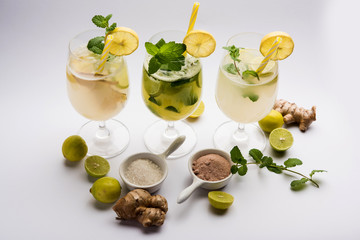 Shikanji is lemonade originating from the Punjab/India. Also known as shikanjvi or Nimbu Pani or sherbet. popular summer cold drink