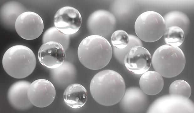 3d render of abstract ball background or molecule or atom.