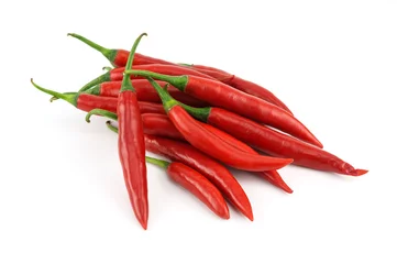 Fotobehang Red hot chili pepper isolated on white background © ningkub