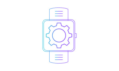 smartwatch icon, smartwatch setting icon. gradient style vector icon