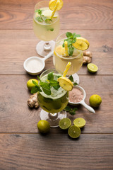 Shikanji is lemonade originating from the Punjab/India. Also known as shikanjvi or Nimbu Pani or sherbet. popular summer cold drink