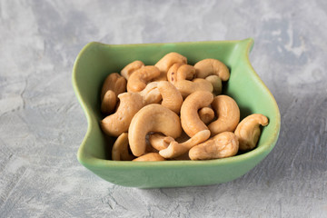 Cashew nuts on table.