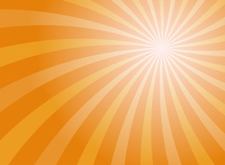 Sunlight wide horizontal background. Orange color burst background. Vector illustration.