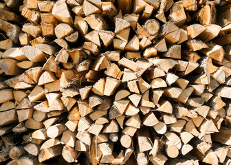 Holzscheiter als Hintergrund, Brennholz