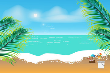 Obraz premium tropical beach with palm trees