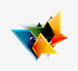 Minimal geometrical triangles with 3d effect abstract background template