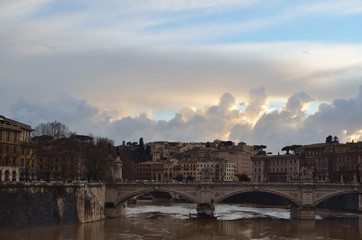 Fototapeta premium A bridge on a river of old city