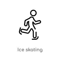 Fototapeta na wymiar outline ice skating vector icon. isolated black simple line element illustration from activities concept. editable vector stroke ice skating icon on white background