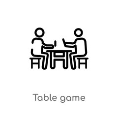 outline table game vector icon. isolated black simple line element illustration from outdoor activities concept. editable vector stroke table game icon on white background