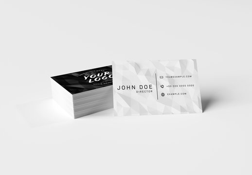 Stack of Business Cards with Isolated Background Mockup