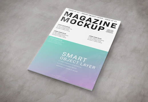 Magazine Cover on Textured Surface Mockup