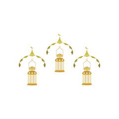 Golden Ramadan Islamic icon logo template 