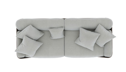 sofa top view on white  background