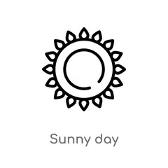 outline sunny day vector icon. isolated black simple line element illustration from airport terminal concept. editable vector stroke sunny day icon on white background