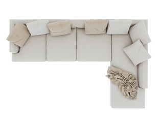 sofa top view on white  background