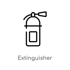 outline extinguisher vector icon. isolated black simple line element illustration from airport terminal concept. editable vector stroke extinguisher icon on white background