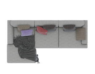 sofa top view on white  background