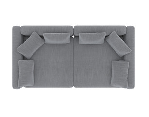 sofa top view on white  background