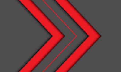 Abstract red twin arrow direction on grey design modern futuristic background vector illustration.