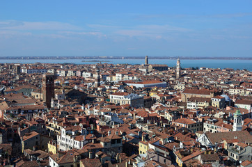 a beautiful cityscape of venice an a sunny day