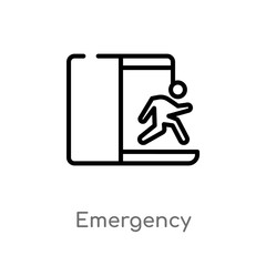 outline emergency vector icon. isolated black simple line element illustration from alert concept. editable vector stroke emergency icon on white background