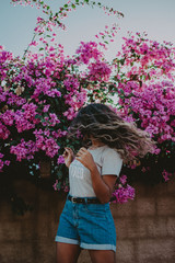 Portrait of a teenager Stylish and beautiful girl in nature / Beautiful and stylish black girl / happy hipster girl