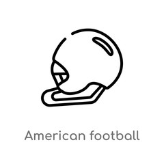 outline american football helmet vector icon. isolated black simple line element illustration from american football concept. editable vector stroke american football helmet icon on white background