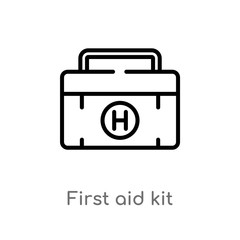 outline first aid kit vector icon. isolated black simple line element illustration from american football concept. editable vector stroke first aid kit icon on white background