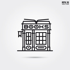 Book store line icon vector
