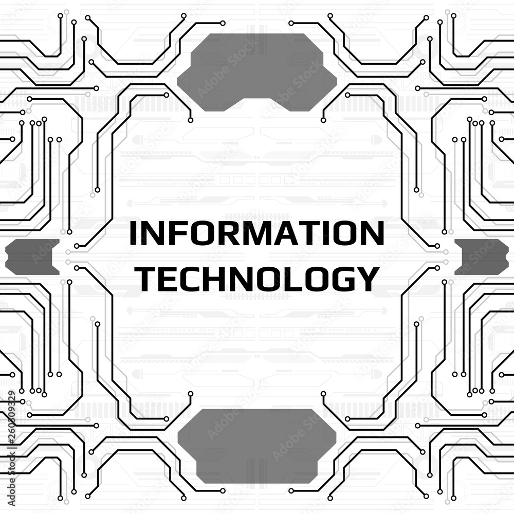Poster circuit board grayscale tone futuristic digital technology communication system background template 