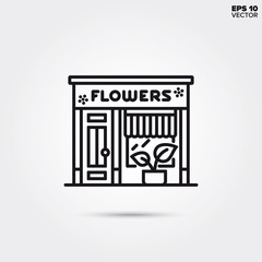 Flower shop line icon vector
