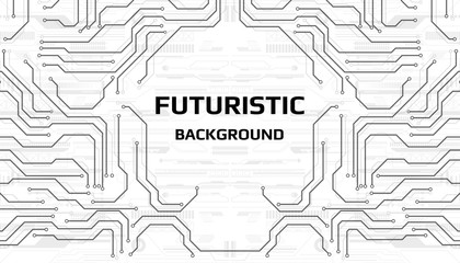 Circuit board grayscale tone futuristic digital technology communication system background template vector design. HUD element technology control panel texture illustration.