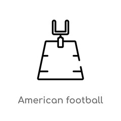 outline american football field vector icon. isolated black simple line element illustration from american football concept. editable vector stroke american football field icon on white background