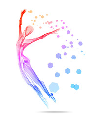 Obraz na płótnie Canvas Woman dancer, flying figure