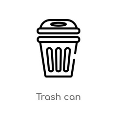 outline trash can vector icon. isolated black simple line element illustration from american football concept. editable vector stroke trash can icon on white background