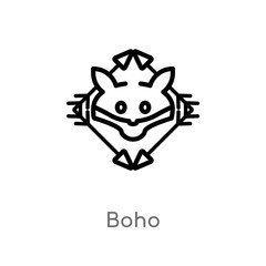 outline boho vector icon. isolated black simple line element illustration from animals concept. editable vector stroke boho icon on white background