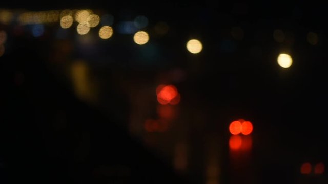abstact blur bokeh of Evening traffic on road in city., night scene., Blur Images not Focus