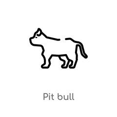 outline pit bull vector icon. isolated black simple line element illustration from animals concept. editable vector stroke pit bull icon on white background
