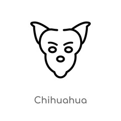 outline chihuahua vector icon. isolated black simple line element illustration from animals concept. editable vector stroke chihuahua icon on white background