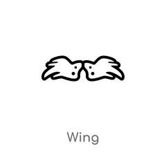 outline wing vector icon. isolated black simple line element illustration from animals concept. editable vector stroke wing icon on white background