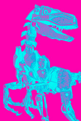 dinosaur robot in a white background