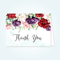 Beautiful floral card with thank you message