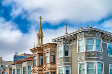 Fototapeta na wymiar Colourful homes of San Francisco
