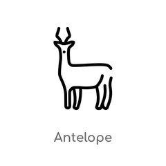 outline antelope vector icon. isolated black simple line element illustration from animals concept. editable vector stroke antelope icon on white background