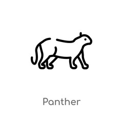 outline panther vector icon. isolated black simple line element illustration from animals concept. editable vector stroke panther icon on white background