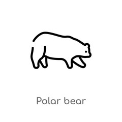 outline polar bear vector icon. isolated black simple line element illustration from animals concept. editable vector stroke polar bear icon on white background
