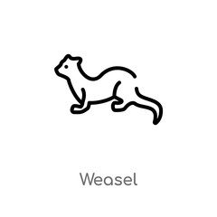 outline weasel vector icon. isolated black simple line element illustration from animals concept. editable vector stroke weasel icon on white background