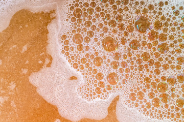 Beer wort starting to boil, Wort for Home Brewer Wheat Beer.