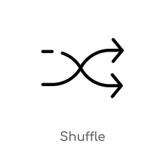 outline shuffle vector icon. isolated black simple line element illustration from arrows 2 concept. editable vector stroke shuffle icon on white background